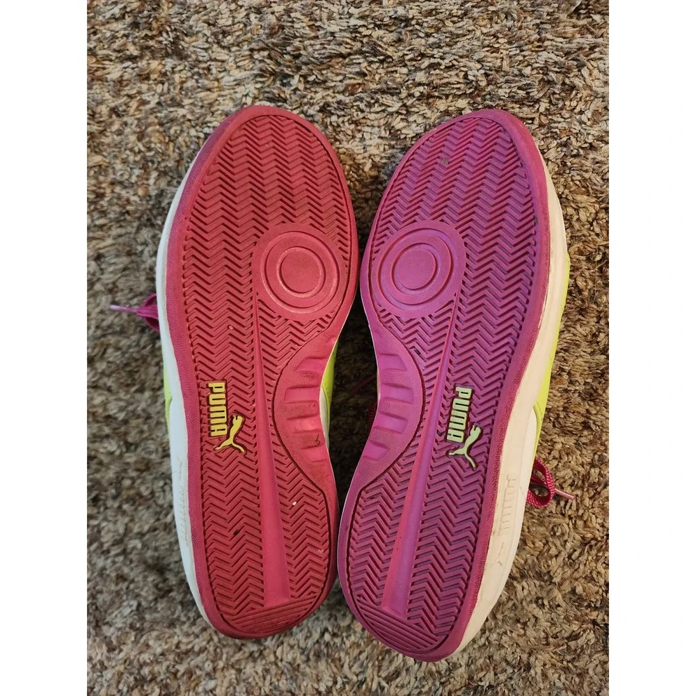 Puma G. Vilas Womens Sneaker White Pink Lime Green 354252 Size 7 Retro Tennis